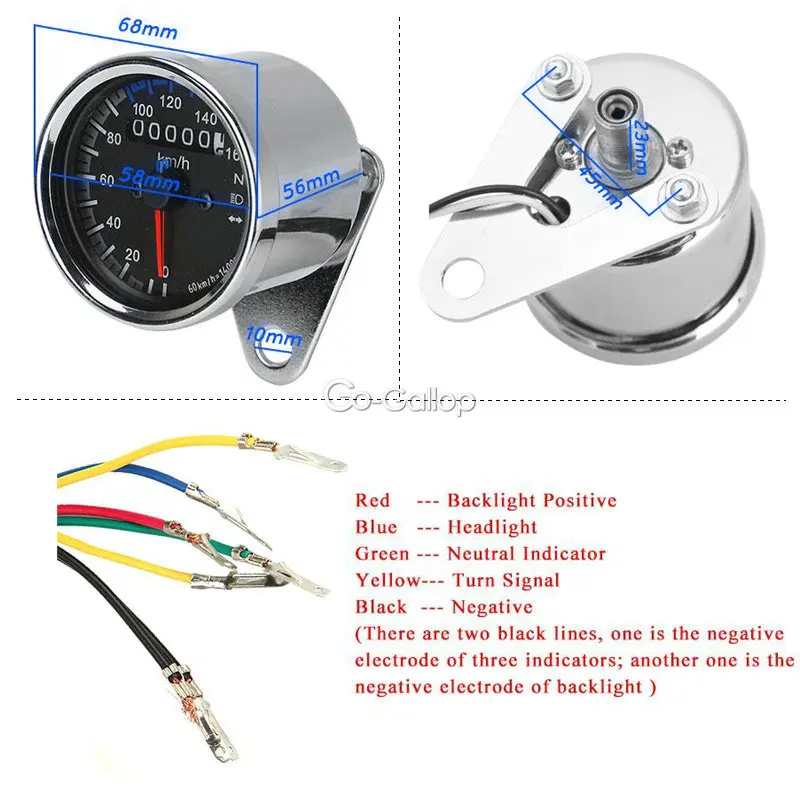 Светодиодный мотоцикл с двойной подсветкой Speedmeter для Honda CB Shadow Spirit VT 750 1100/для Yamaha