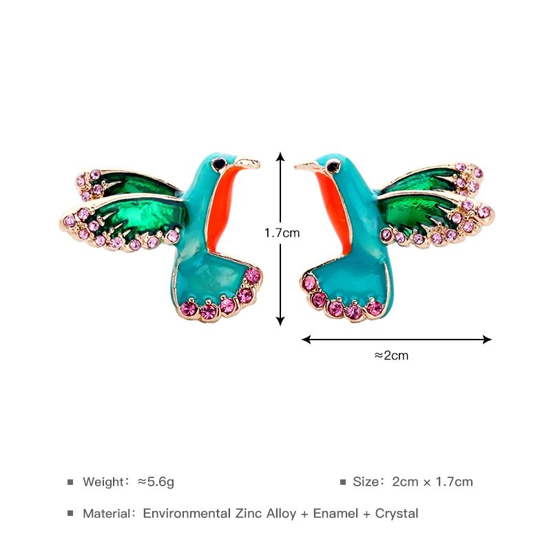 JOOLIM высокого класса эмаль птица Серьга гвоздик анти аллергия серьги высокое качество