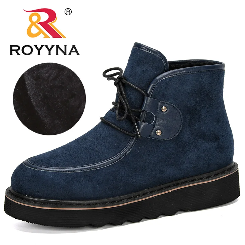 ROYYNA/Новинка года; стильные женские зимние ботильоны; женские теплые ботинки на платформе с плюшевой подкладкой и мехом; обувь на шнуровке; женская обувь; botas mujer