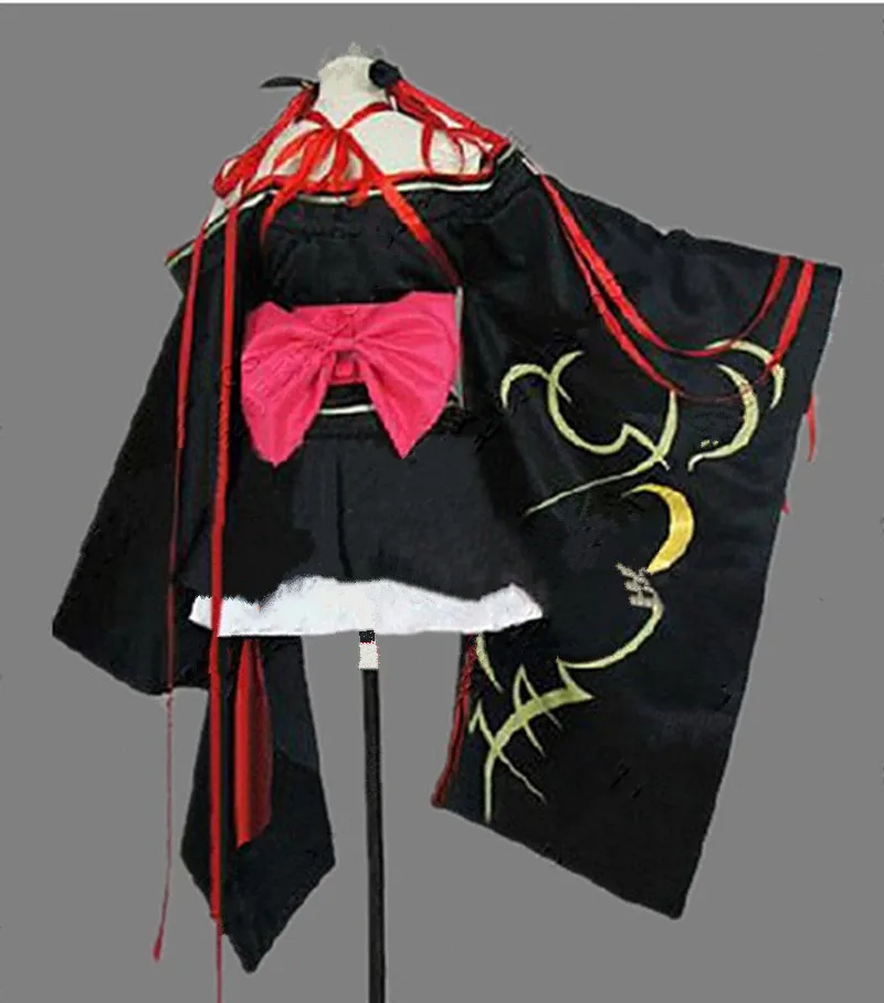 Japanese Anime Unbreakable Machine-Doll Wa Kizutsukanai Yaya Black Kimono  Large Size Cosplay Costume Japanese Style Cloak Halloween Party Dress Full  Set