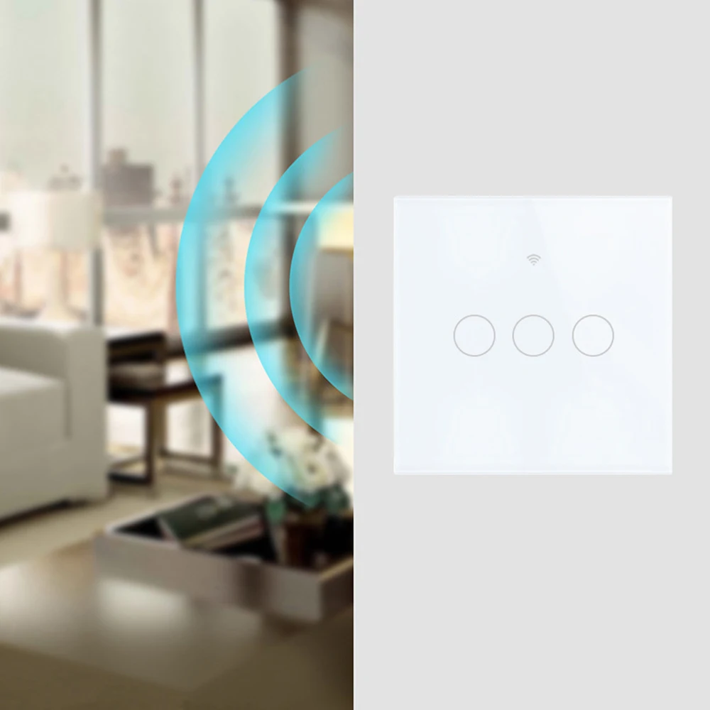 

1/2/3 Band Wireless Touch Switch Wall Light Wireless Smart Home Switch WIFI APP Remote Touch Contorl Switches for Alexa/Echo