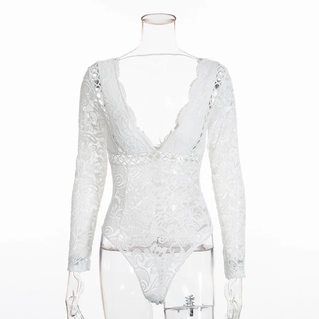 Cryptographic Hot mesh lace bodysuit women body suit hollow out sexy