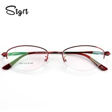 Stgrt стиль модный металл рамка темперамент бизнес леди ультра-легкий оптический полурамка оправа для очков, при близорукости