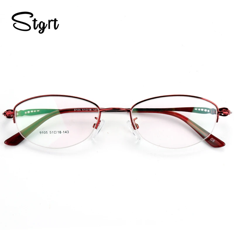

Stgrt 2019 New Style Fashionable Metal Frame Temperament Business Lady Ultra-Light Optical Half-Frame Myopia Spectacle Frame