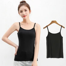 Summer Modal Basic Underwear Women Sexy Lingerie Sleepwear Casual Sleep Tops Cami O-Neck Strap Shirt Lady Nightwear Pajama