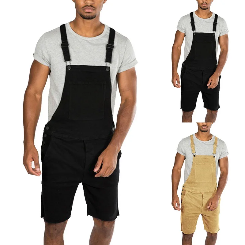 men's bib overall shorts