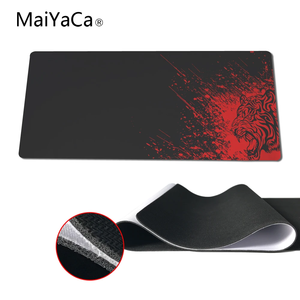  MaiYaCa Tiger Head Mouse Pad with Edge Locking 900x400 Tiger Mouse Mat Pad for csgo/league of legen