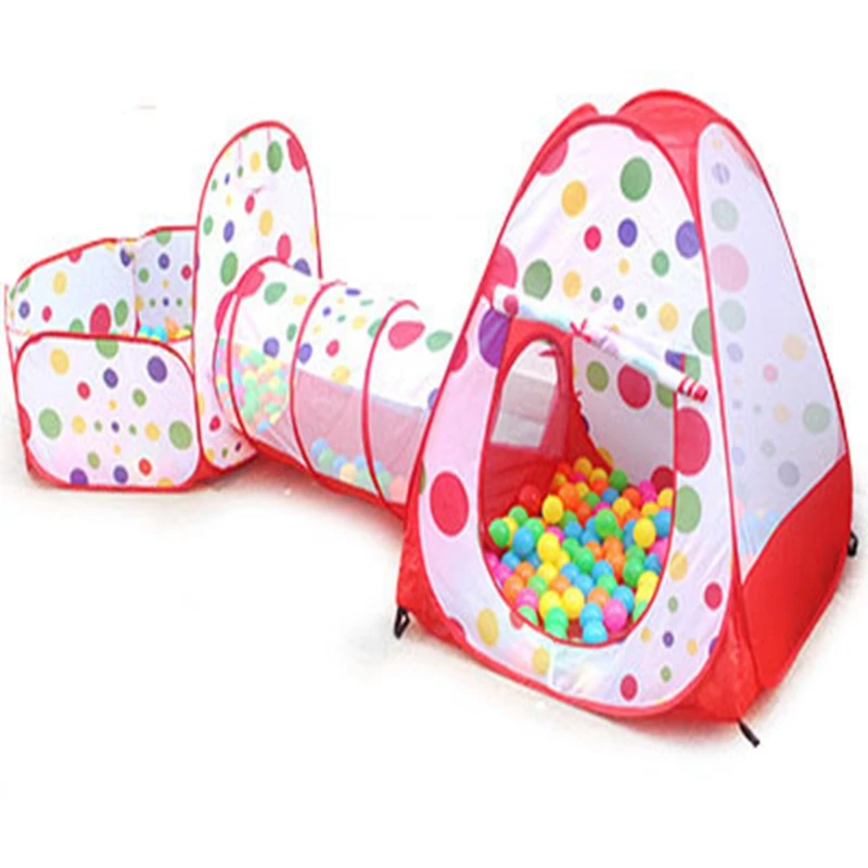 3 In 1 Portable Baby Playpen Children Kids Ball Pool Foldable Pop Up Play Tent Tunnel Play House Hut Indoor Outdoor Toys Fancing