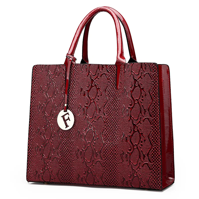 

Handbag 2019 spring and summer new simple crocodile print tot bag single shoulder bag