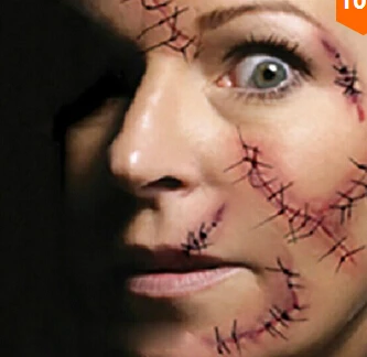 3 pcs free shipping face mask emulational original design waterproof fake wound scar tattoo sticker for - Halloween Fake Wounds 3 pcs free shipping face mask emulational original design waterproof fake wound scar tattoo sticker for - Halloween Fake Wounds