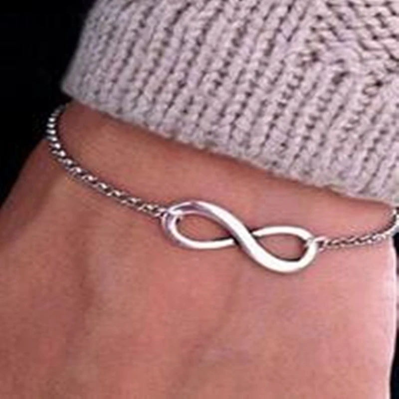

European And American Fashion Jewelry Simple Retro Lucky Number 8 Characters Personality Bracelet Free Shipping SL065