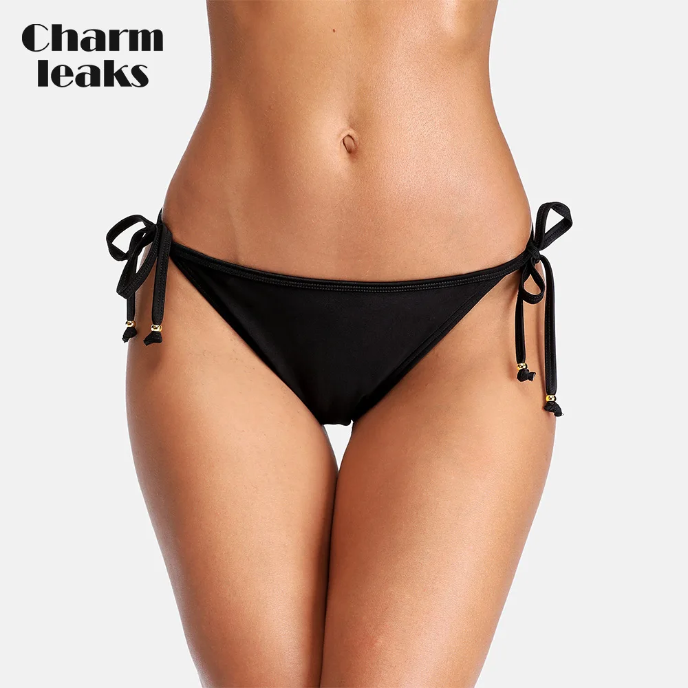 

Charmleaks Women Bikini Bottom Ladies Side Bandage Swim Trunks Solid Color Swimwear Briefs Side Bandage Sexy Swimming Bottom