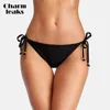 Charmleaks de Bikini de las mujeres señoras trenzado lateral de baño bañadores sólido Color escritos trenzado lateral Sexy fondo ► Foto 1/5