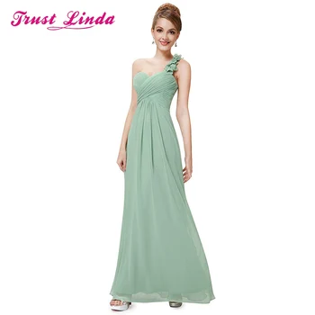 

Unique Design One Shoulder A-line Chiffon Prom Gown Long Party Dress Custom Made