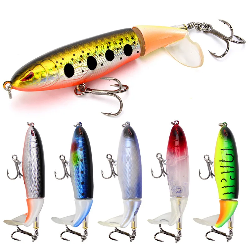 

1Pc Rotating Tail Whopper Popper 9cm 13g Topwater Fishing Lure Artificial Hard Bait 3D Eyes Plopper Hard Fishing Tackle