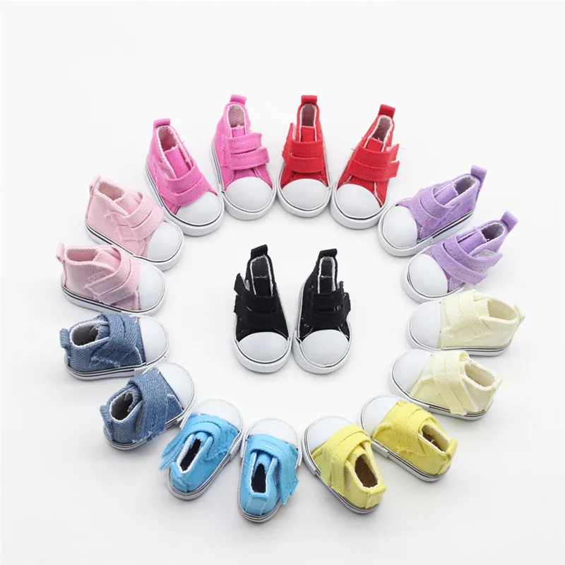 5cm Doll Accessories Sneakers for dolls,Fashion Mini Canvas Shoes Toy*ES