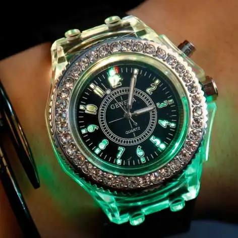 Led Flash Fashion Luminous Watch Personality trends students lovers jellies woman men's watches light WristWatch dropshipping
