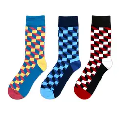 3 пары/Партия новое поступление Для мужчин хлопковые носки удобные дышащие антифрикционных Ретро полосы антифрикционных Носки для девочек