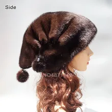 Новые стильные зимние женские шапки из натуральной норки высокого класса, теплые шапки со стразами, Рождественский подарок из натурального меха норки