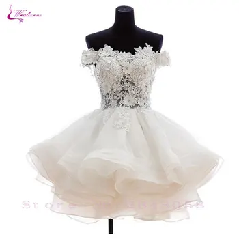 

Waulizane Off The Shoulder Ball Gown Prom Dresses Zipper Formal Dresses 16 colors Available Customs Made Satin Fabrics