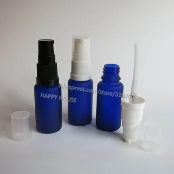 

360 x 15ml Frost Blue Glass Essential Oil Lotion pump Bottle,15cc Blue Glass Bottle With Pump Sprayer