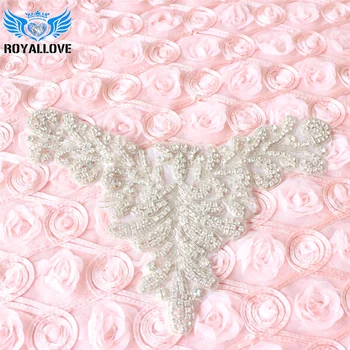 

rhinestone V neckline applique for bridal rhinestone collar for wedding dress craft bridal gown supplies rhinestone necklace