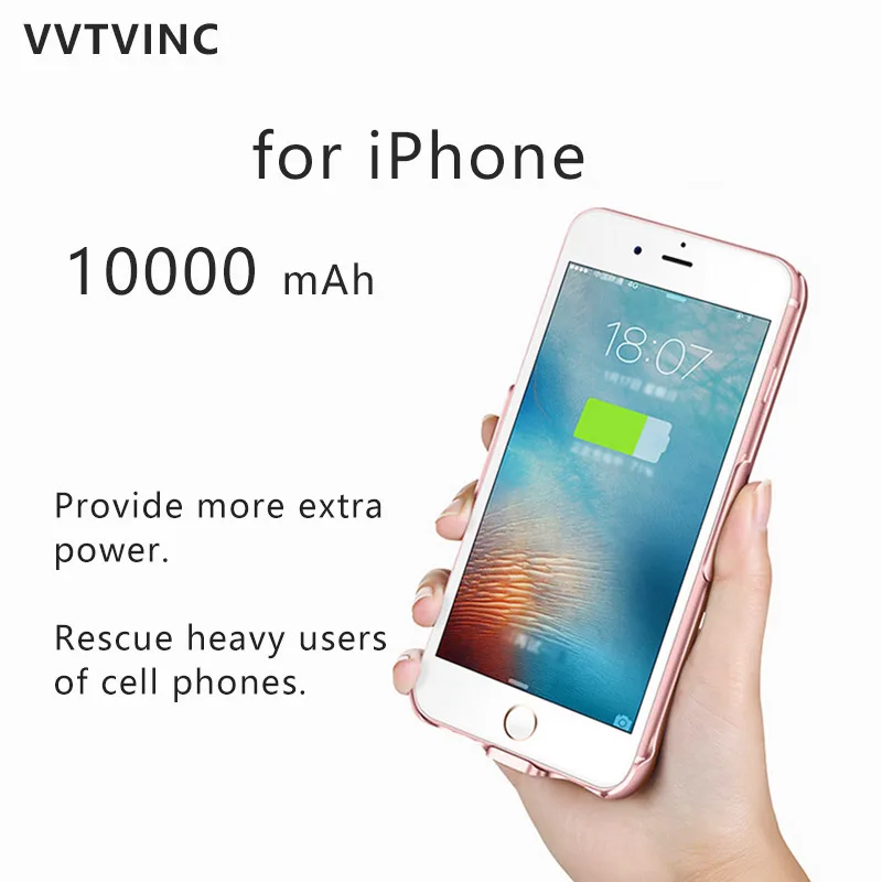 

VVTVINC 10000mAh Battery Case Power Case Battery Charger Case For iPhone 6Plus 6S Plus 7Plus 8Plus Power Bank Charging Case