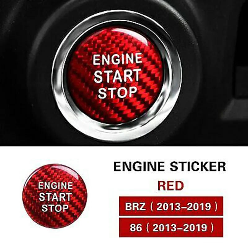 

Black Red Car Engine Start Stop Button Cover Ring ABS Carbon Fiber For Subaru BRZ For Toyota GT 86 Engine Start Button Cover