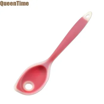 

QueenTime Silicone Salad Spoon Slotted Fruit Vegetable Mixing Spoons Heat-resistant Food Cooking Scoop Creative Kitchen Utensil