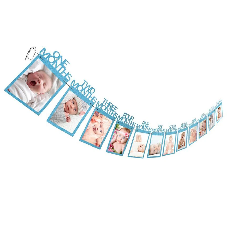 1-12 Monate Baby Fotorahmen Kindergeburtstagsgeschenk Hauptdekorationen L1F3 1X