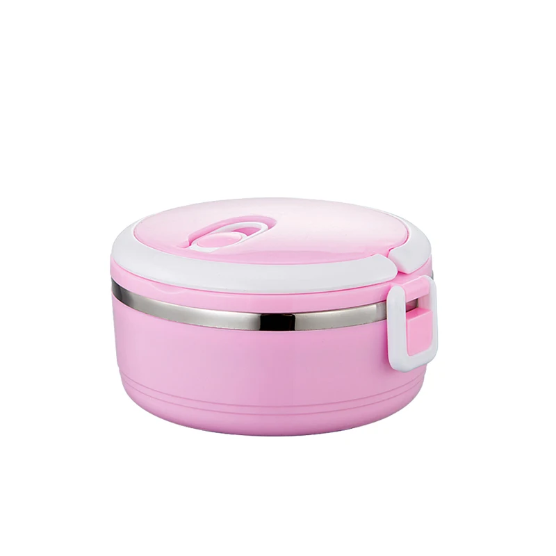 Urijk милый японский термальный Ланч-бокс герметичный из нержавеющей стали Bento box детский портативный контейнер для еды для пикника и школы - Цвет: pink 1 layer