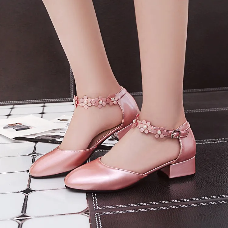 

Big Size 11 12 13 14 15 16 17 high heels sandals women shoes woman summer ladies Round-headed Flower Water Drill Sandals Woman