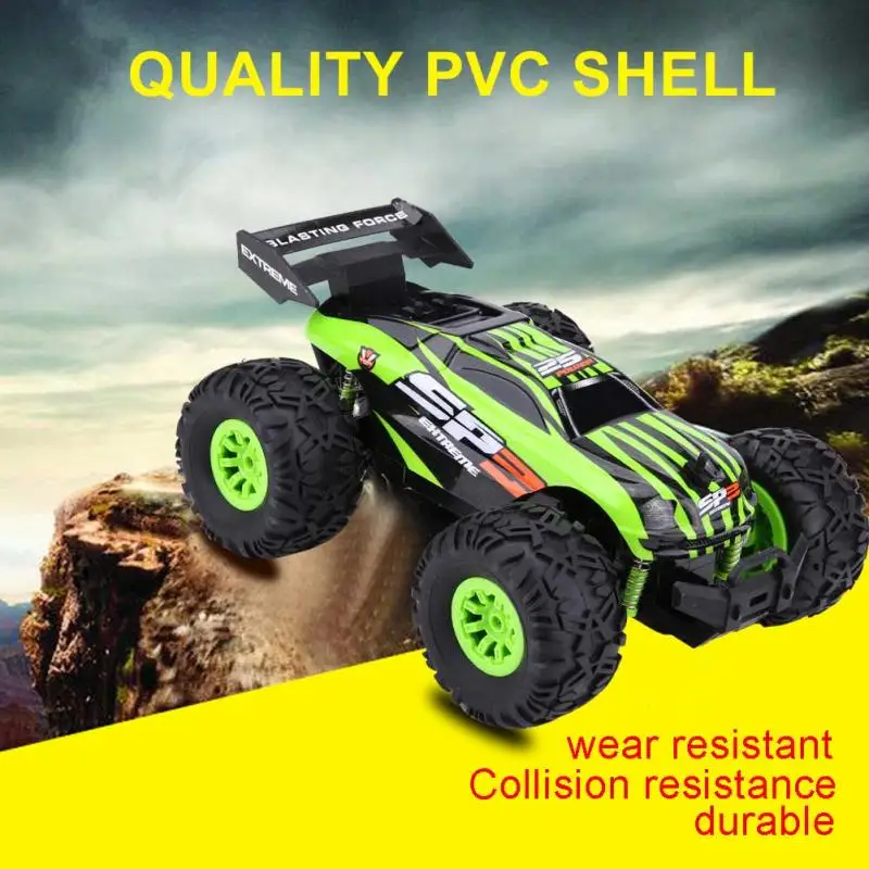 RC toy 2.4GHz Remote Control 4CH Two-Wheel Drive Car Truck 1:18 RC Model Vehicle Toy Green 15KMH high running speed RC Truck
