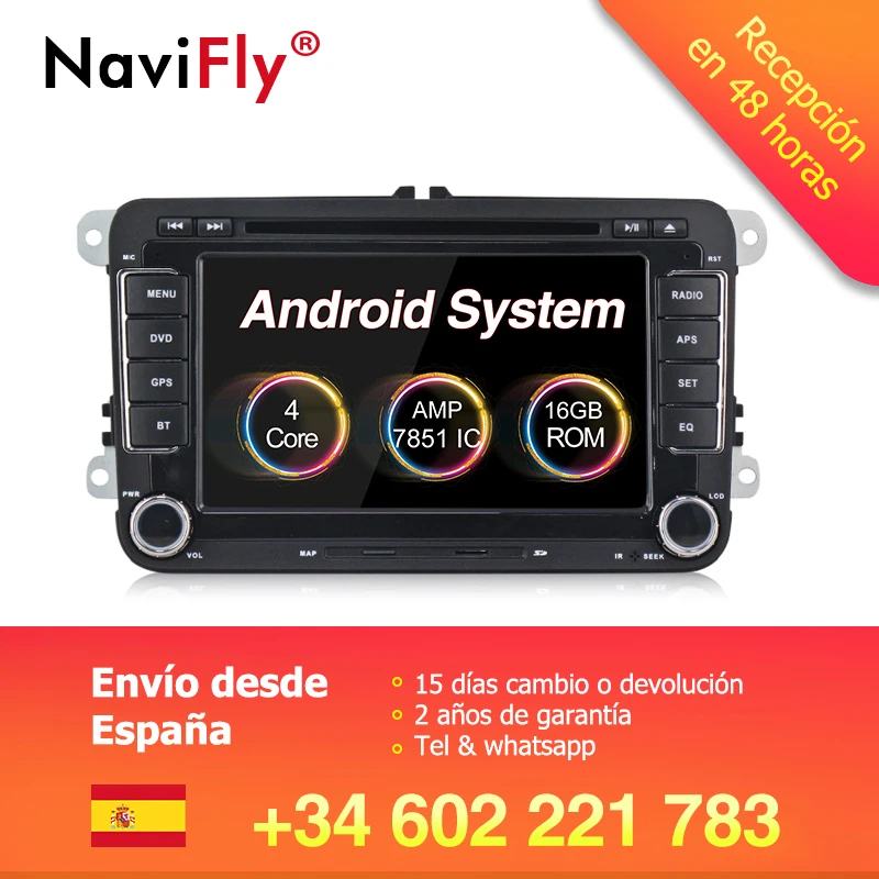 Best NaviFly Android 8.1 car DVD multimedia player for VW Volkswagen Skoda Octavia golf 5 6 touran passat B6 jetta polo tiguan 2 din 1