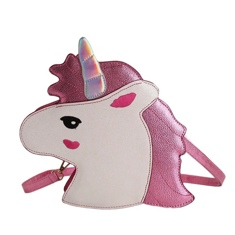 

Famous Personality Unique Laser Sequins Unicorn Shape Shoulder Bag Girls Handbag Hologram Ladies Purse Crossbody Messenger Bag