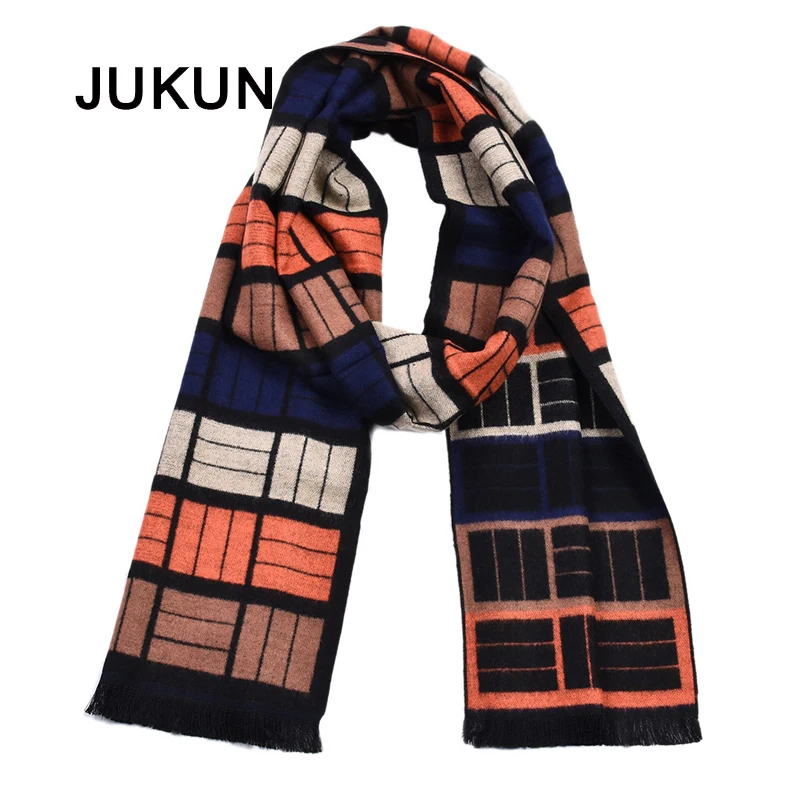 

2018 Fashion Autumn Winter Scarf Men Honeycomb Wool Scarves Male Brand Shawl Wrap Warm Cashmere Bufandas Scarf 175cm * 35cm