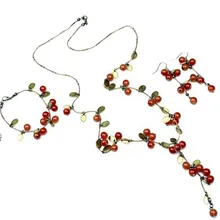 2019 Nieuwe Collectie Red Cherry Sieraden Set Fashion Koreaanse Leuke Fruit Serie Ketting Set Zomer Verfrissende Sieraden Voor Vrouwen Meisje(China)