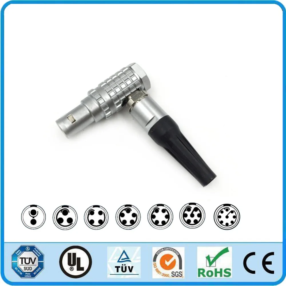 Разъем LEMO FHG 0B 2 3 4 5 6 7 9 pin коленчатый соединенитель Угловые Мужской мини Камера