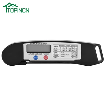 

TOPINCN LCD Digital Food Meat Thermometer For Meat Water with Foldable Probe Kitchen Cooking BBQ Grill Thermometer Kitchen Tools