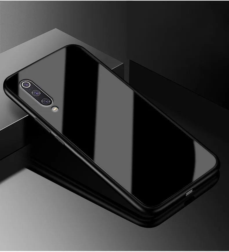 Для Xiaomi mi CC9 чехол CC9 PC Пластиковый стеклянный чехол для телефона черный ТПУ бампер чехол для Xiaomi mi CC9 Coque mi CC9 CC 9 стеклянная крышка
