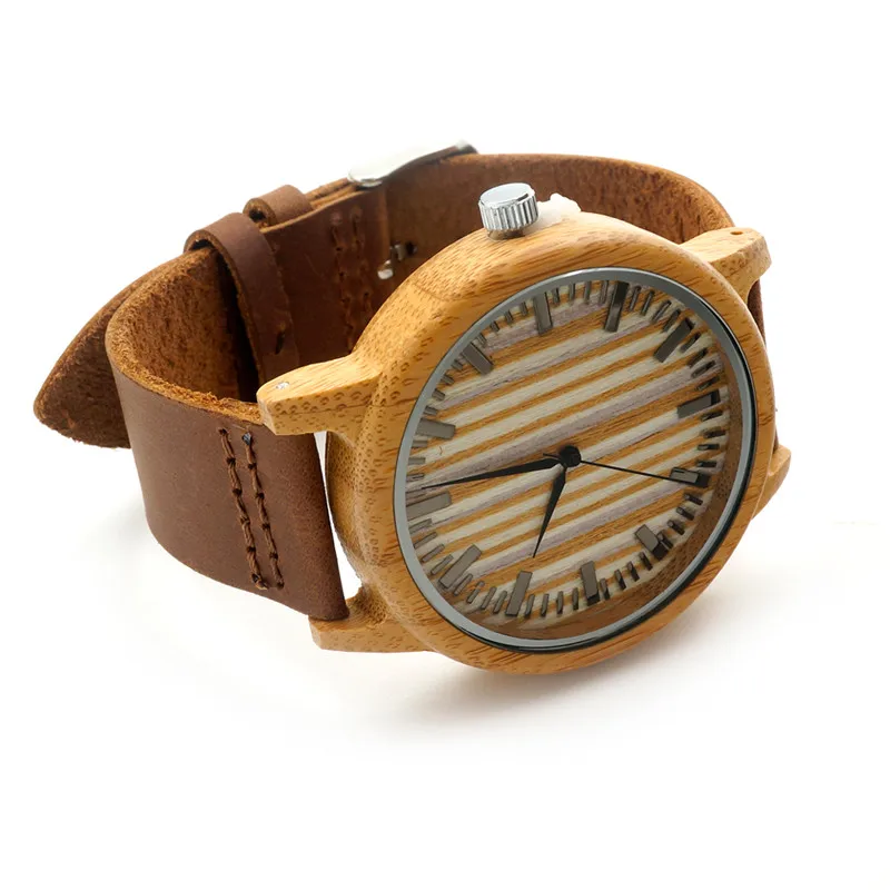 BOBO BIRD V-A20 Mens Watches 43mm Bamboo Wood Watch Japan Movement 2035 Quart-watch Clock in Gift Box relojes hombre