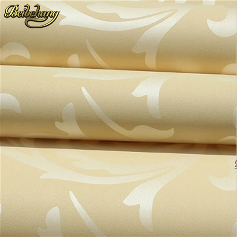papel parede- Luxury European Modern Leaf Wallpaper Wholesale Non-woven Papel Parede Mural Wallpapers Roll Silver Golden 3D Wall