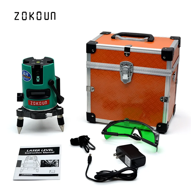 

US PLUG ZOKOUn Self-leveling 360 degrees rotary laser level meter could work at -20 degrees celsius to 50 degrees celsius