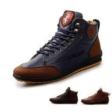 Большие размеры 46; сезон осень-зима; теплые хлопковые мужские кожаные ботинки; Модные ботильоны на шнуровке; Повседневная обувь; Прямая поставка; Новинка года