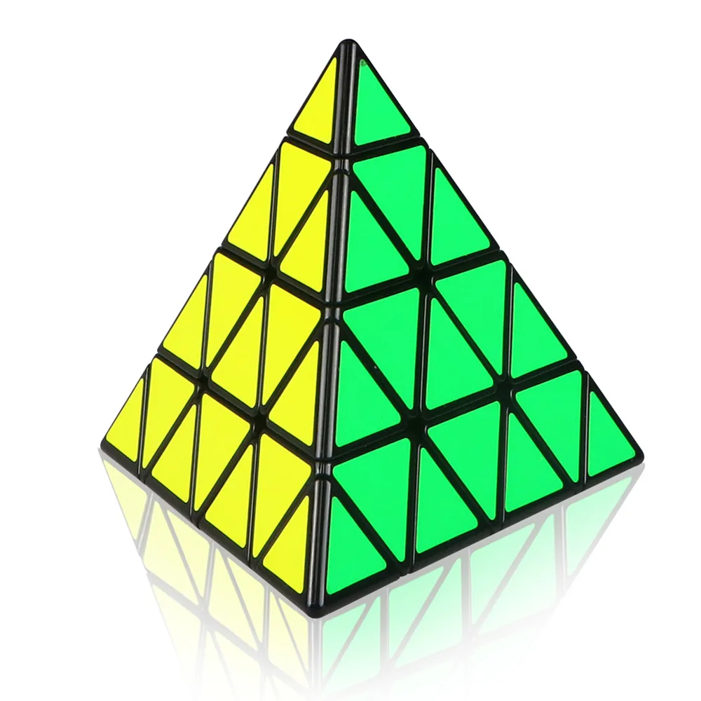 Кубик пирамиды Mofangge 4x4x4 черный/липкий магический куб KiloPyramid Cube 4x4 головоломка