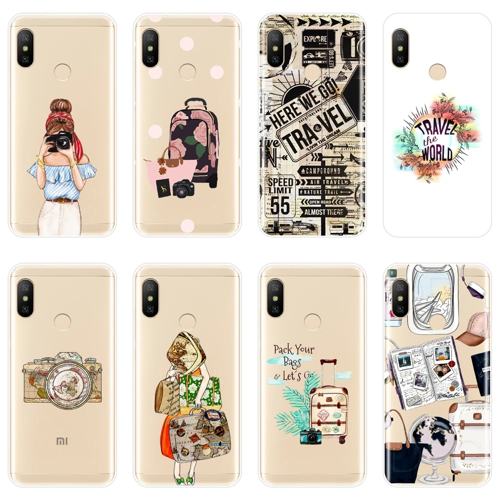 Силиконовый чехол для телефона Xiaomi Mi A1 A2 Lite 8 SE мягкий накладка с изображением
