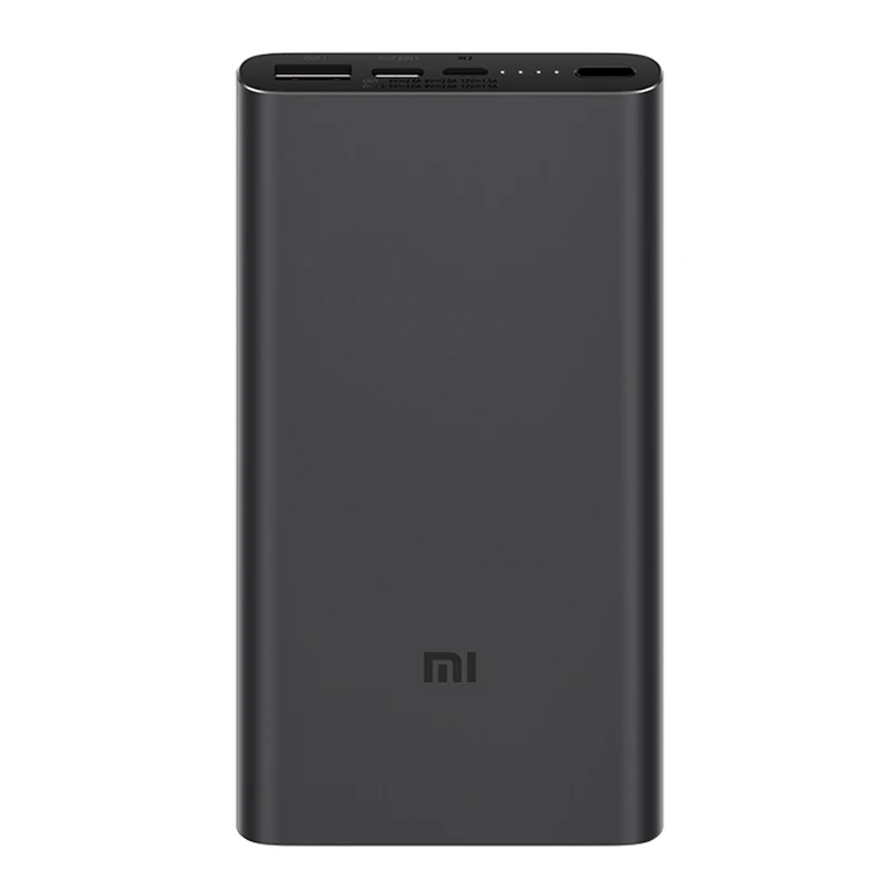 Внешний аккумулятор Xiaomi 3, 10000 мА/ч, USB-C, 2 способа, 18 Вт, QC3.0, быстрая зарядка, внешний аккумулятор для samsung, Xiaomi, huawei, два USB выхода - Цвет: Black