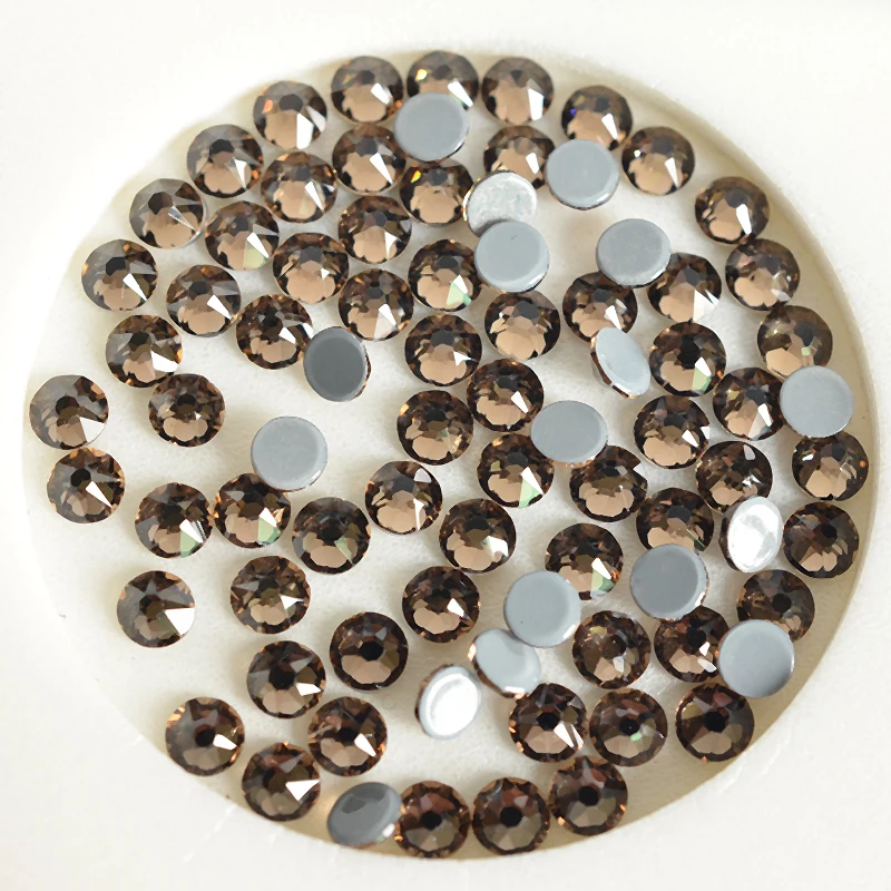 16 Cut Crystal Rhinestones Iron On Glass Stones Flat back Crystals SS16