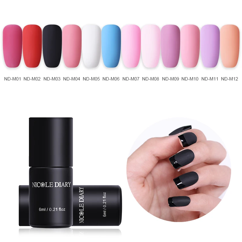 

NICOLE DIARY 6ml Colorful One Step Gel Polish Matte Soak Off Black Red Nail Gel Varnish Long lasting Manicure Nail Art