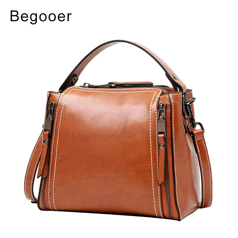 

BEGOOER Famous Brand Women Bags Genuine Leather Handbags Crossbody Bags For Women Box Mini Shoulder Bag Vintage Messenger Bag